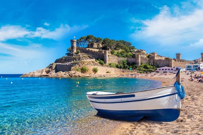 Beach and castle in Tossa de Mar