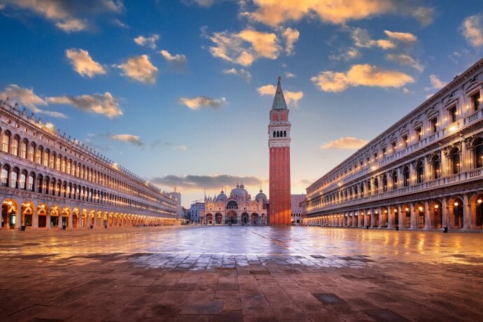 St. Mark's Square with the Basilica and Bell Tower in Venice