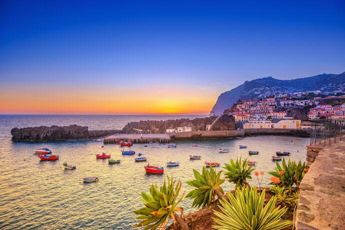 The beautiful fishing village of Camera de Lobos in Madeira, Portugal