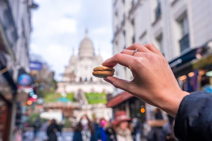 Macaron in Front of Sacré-Cœur